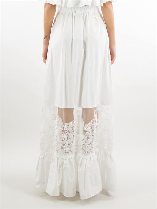 Skirt with trasparent detail and embroidery Giulia N GIULIA N | Skirt | GE241002